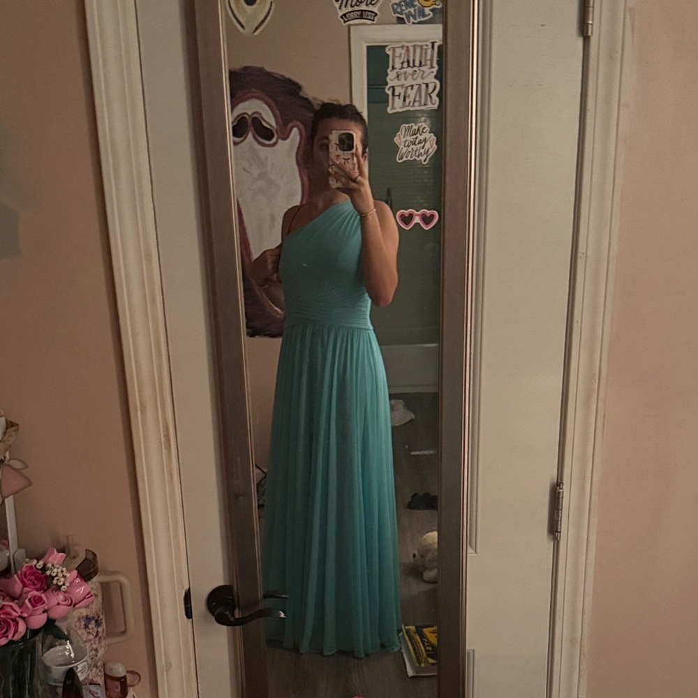 Elegant Teal One-Shoulder Dress